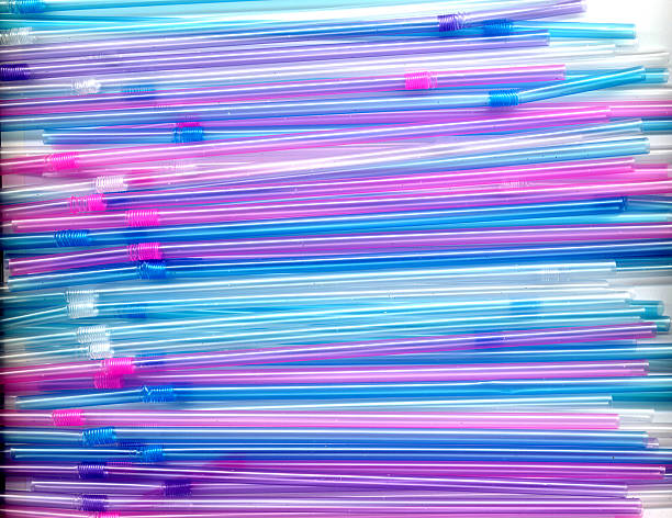 palhinhas - drinking straw plastic design in a row imagens e fotografias de stock