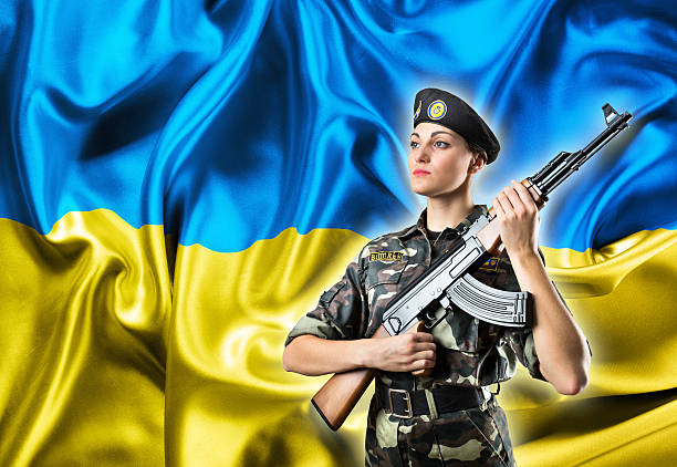 istock Army girl in military uniform 522601249