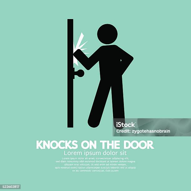 Graphic Of Single Man Knocks On The Door向量圖形及更多敲門圖片 - 敲門, 人, 符號