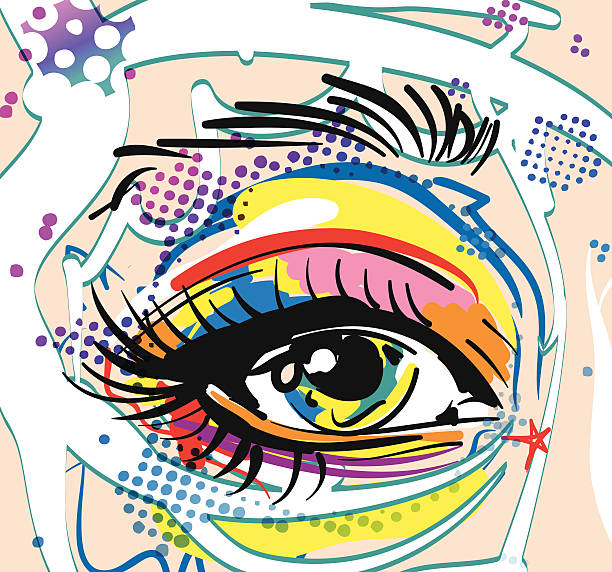 istock Retro girl Eye in pop art style 522603953
