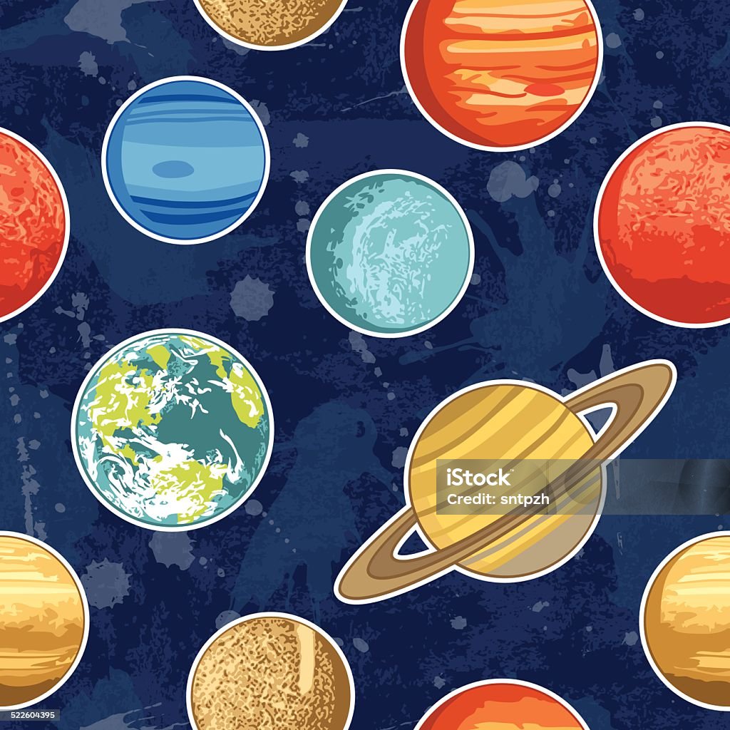 Solar System Planets Patterns Seamless Pattern With Solar System Planets Stock Illustration ...