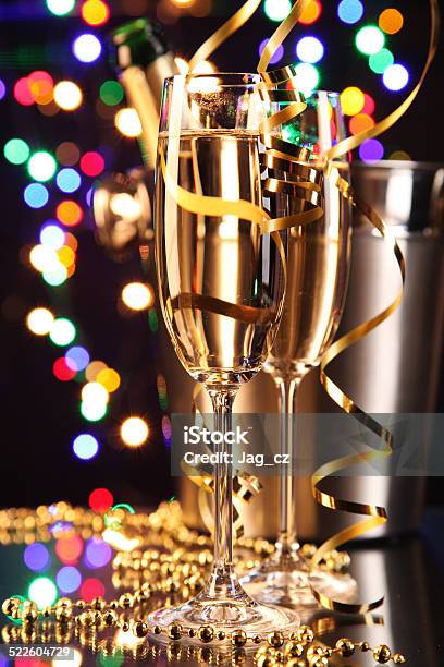 Glasses Of Champagne Stock Photo - Download Image Now - Alcohol - Drink, Anniversary, Black Color