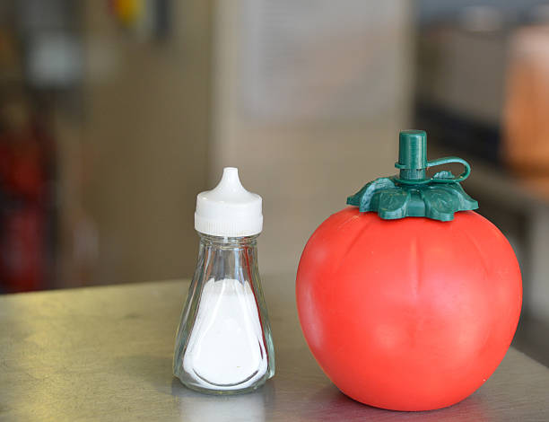istock Chip shop salt and tomato ketchup 522606037