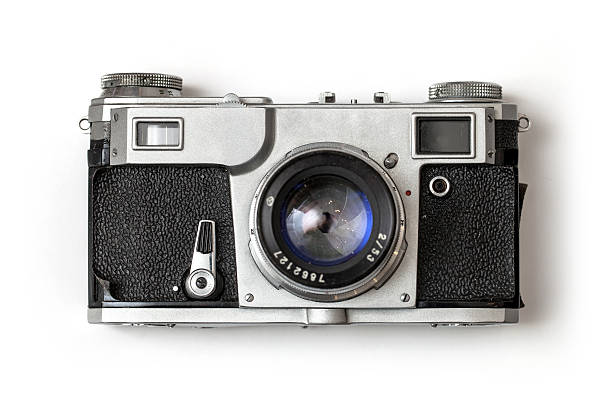 istock Old, vintage, analog photo camera isolated on white background 522619417
