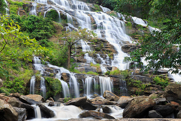 istock waterfall is a beautiful  in chiang mai , thailand. 522619654