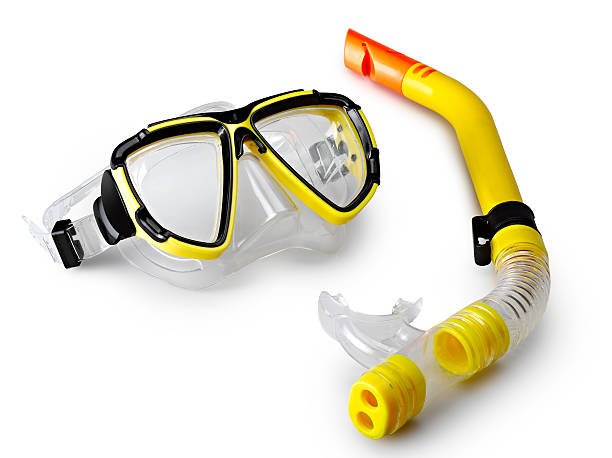 máscara e um snorkel para mergulho autônomo - máscara de mergulho - fotografias e filmes do acervo