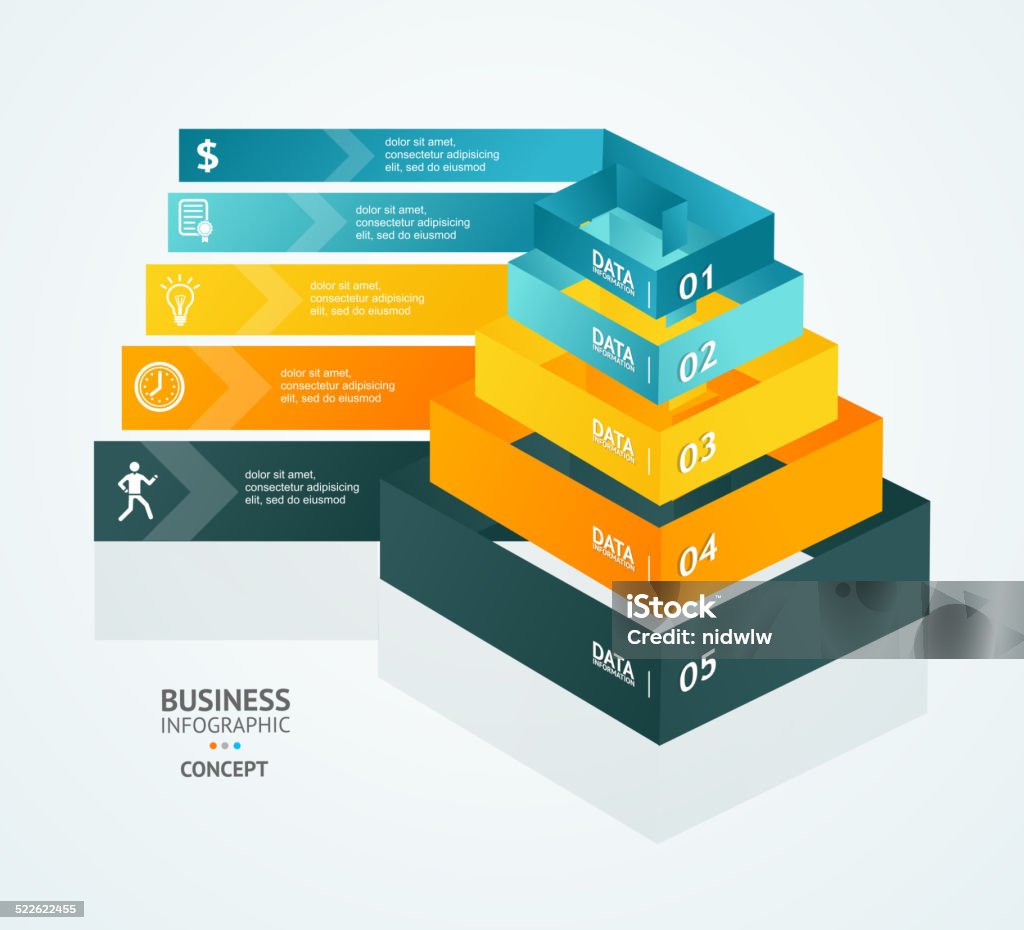 Vector Pyramid Chart For Infographics Design Stock Illustration ...