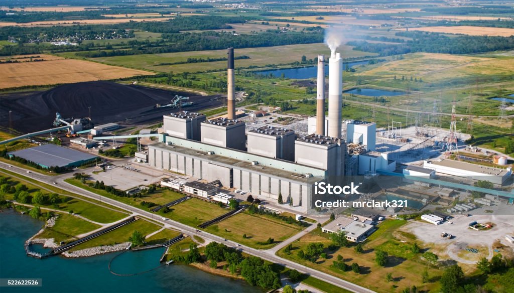 Coal Powerplant Coal Powerplant in Ontario Factory Stock Photo