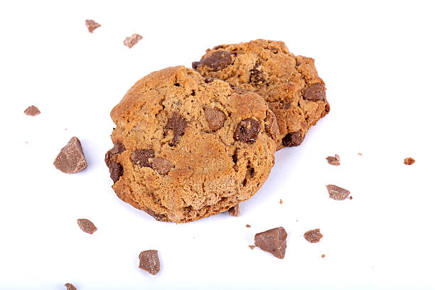 istock chocolate chip cookies, choco chip cookies, cookies on white 522623536