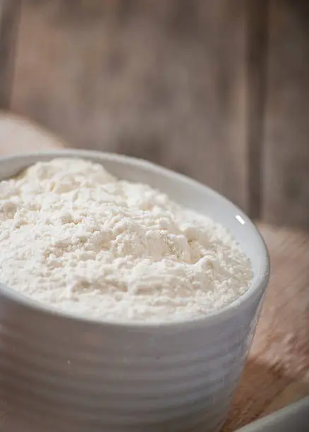 Bowl of wheat flour