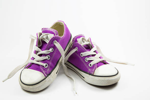 little girl sneakers shoes stock photo
