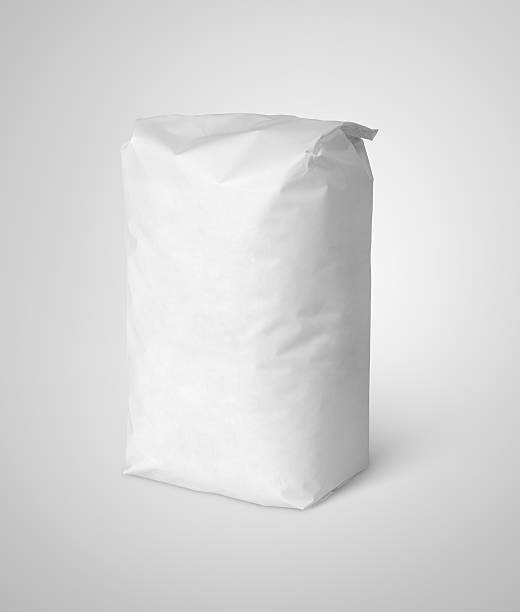 istock White blank paper bag package of flour on gray 522629406