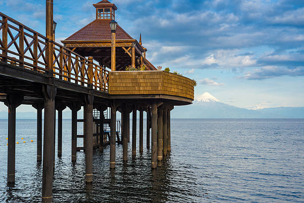 Pier at Lllanquihue lake, Frutillar (Chile) stock photo