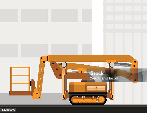 Aerial Man Crawler Lift Crane Stock Illustration - Download Image Now - Backgrounds, Business Finance and Industry, Car