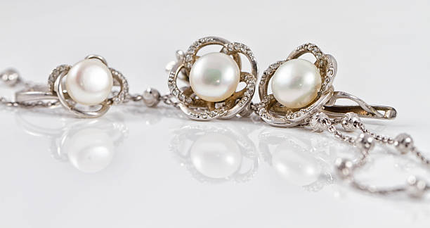 istock silver ring and earrings with pearls 522632330