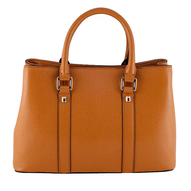 istock Brown female leather bag isolated on white background 522633204