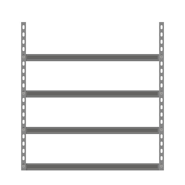 空のメタリックの収納棚 - shelf bookshelf empty box点のイラスト素材／クリップアート素材／マンガ素材／アイコン素材