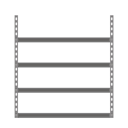 Empty metallic storage shelves. Storage Flat design. Storage Vector illustration. Warehouse storage icon isolated on white background
