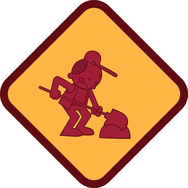 Construction Road Sign vector art illustration