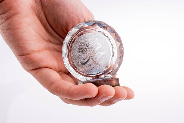 istock Prophet Muhammad's  name on glass 522638446