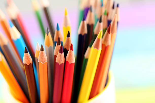 istock Drawing colourful pencils on a wooden background 522639158