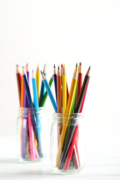 istock Drawing colourful pencils on a wooden background 522639186