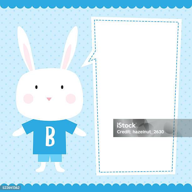 Cute Rabbit Stock Illustration - Download Image Now - Announcement Message, Baby - Human Age, Baby Boys