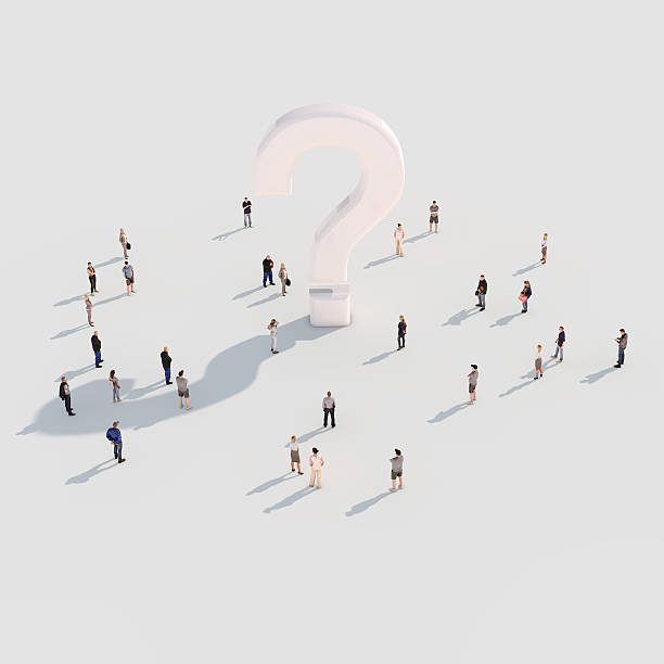 istock Group of people gathering around a question mark 522641616