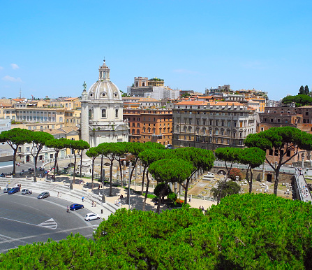 Landscape of the city of Rome in summer, Italy.