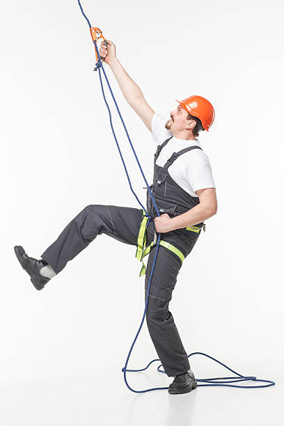 industrial climber man stock photo