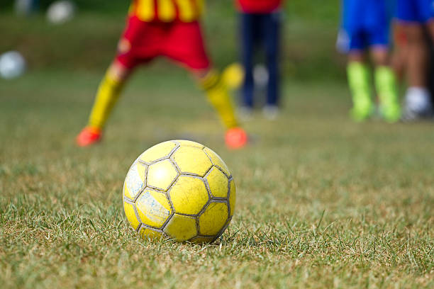 istock Soccer ball on the grass 522645956