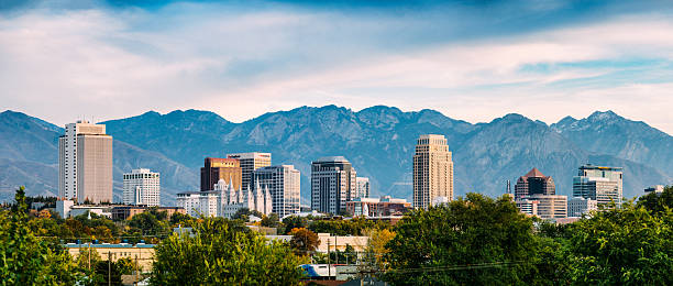 Salt Lake City Panorama stock photo