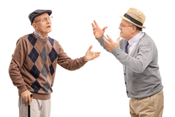 istock Two stubborn mature men arguing 522649358
