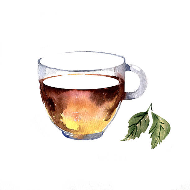 手描きの水彩紅茶をどうぞ。 - 紅茶点のイラスト素材／クリップアート素材／マンガ素材／アイコン素材