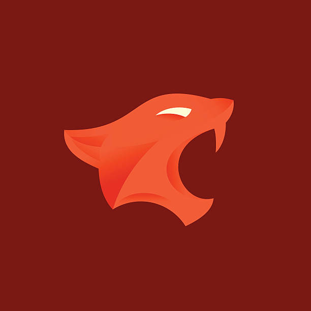 istock Mouth with fangs Lion illustration in gradients Trends Style 522649954