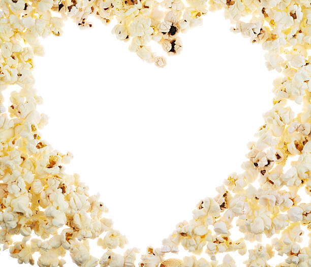 istock Heart shaped frame made of popcorn 522650012