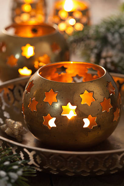 istock burning christmas lanterns and decoration 522650101