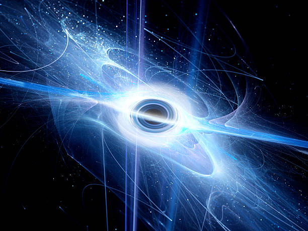 istock Interstellar black hole with event horizon fractal 522650166