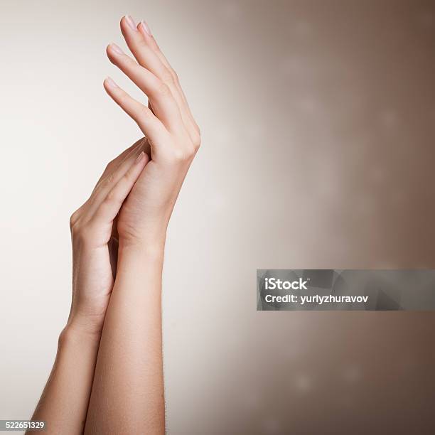 Beautiful Female Hands Stock Photo - Download Image Now - Adult, Backgrounds, Beautiful People