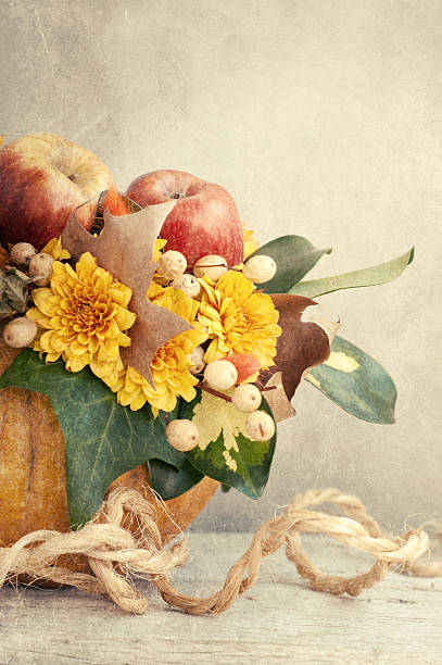 istock Autumn or Thanksgiving Bouquet with pumpkins and apple 522651823