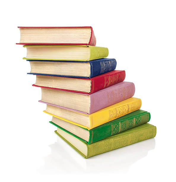 istock Big stack of old antique books isolated on white background 522651959