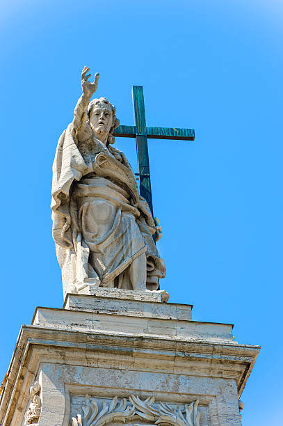 istock Statue at top Saint John Lateran Basilica in Rome, Ita 522671411