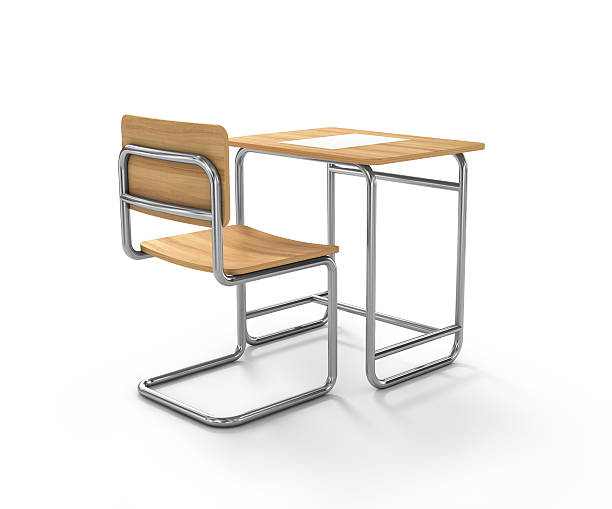 istock school desk and chair on white background 522674869
