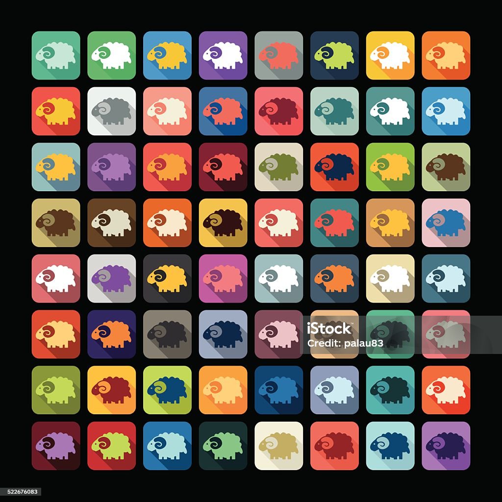 Abstract Sheep Design Flat Design Sheep Stock Illustration - Download Image Now - Abstract ...