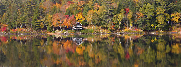 istock Beautiful fall colors at Long Lake, Adirondacks, USA 522691821