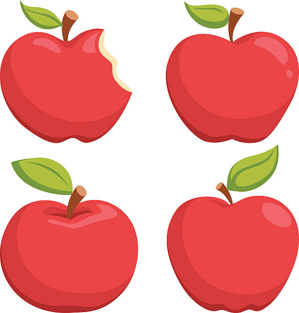 사과나무 말풍선이 있는 - apple stock illustrations