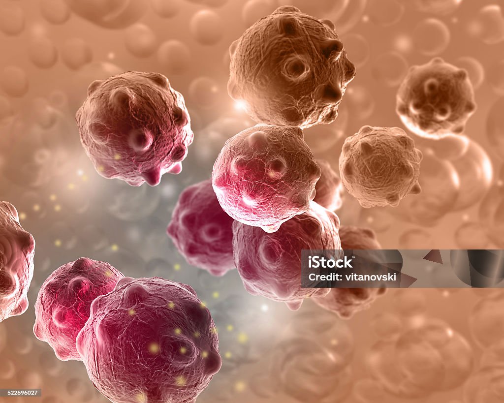 cancer cell cancer cell made in 3d software Abdomen Stock Photo