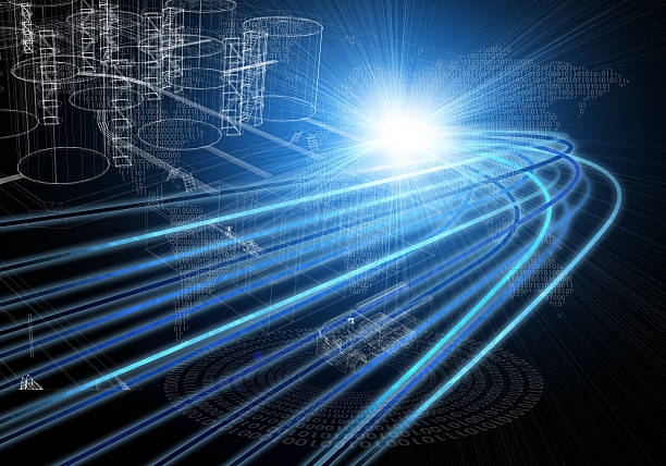 istock Wire-frame industrial tanks with light on dark background 522696713