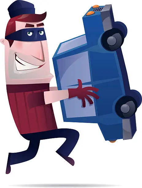 Vector illustration of car robber