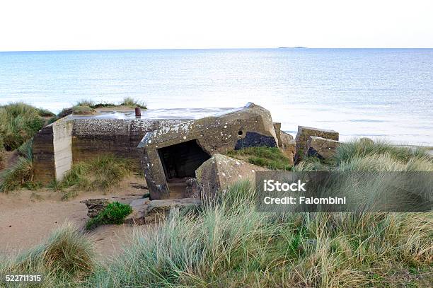 Germany Bunker Ww2 Utah Beach Stock Photo - Download Image Now - Tobruk, Beach, Blue